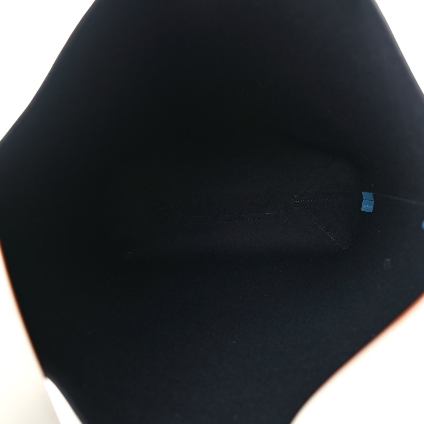 Shiny Smooth Calfskin Small Twisted Cabas Washed Blue Black