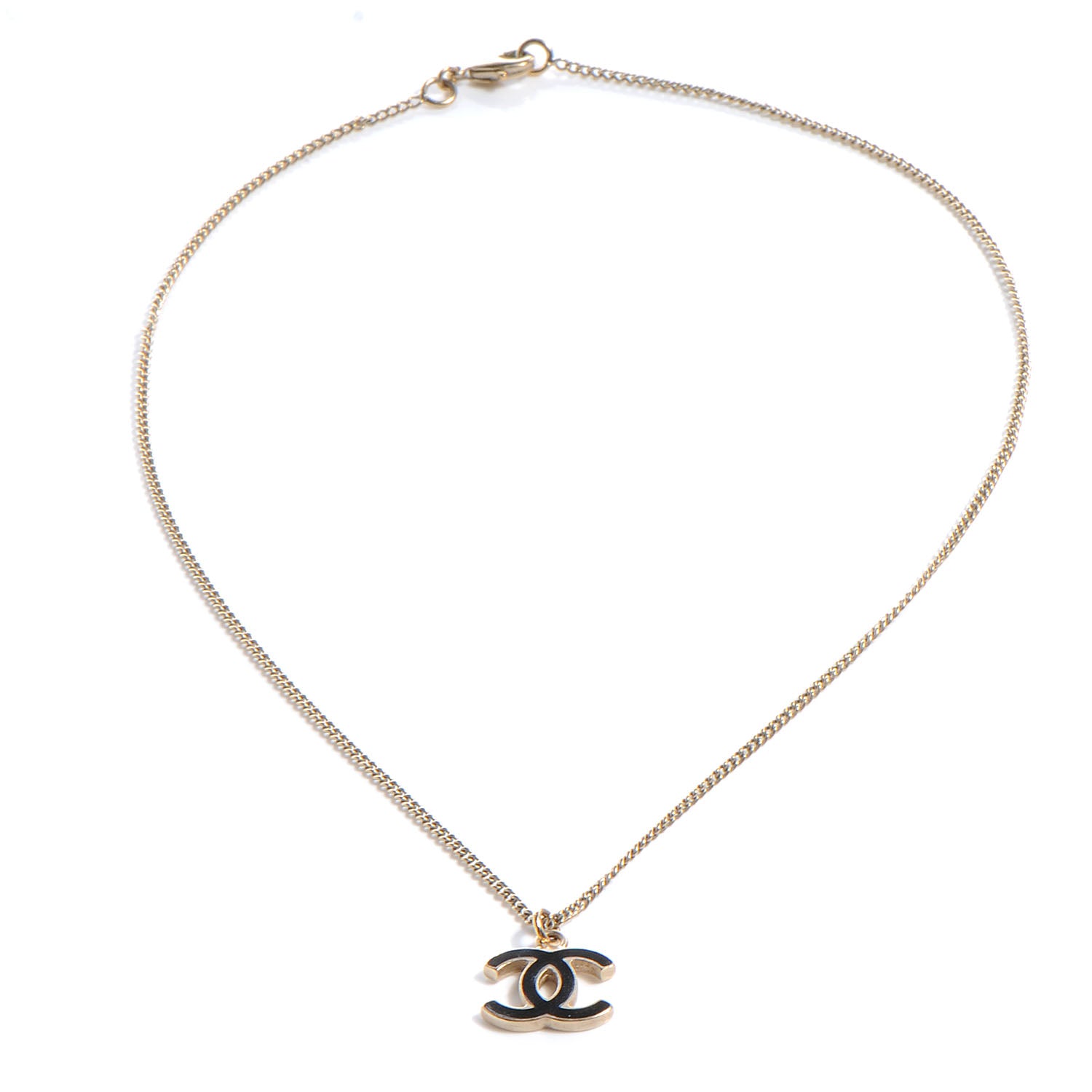 Chanel Enamel CC Necklace Black 3 of 6