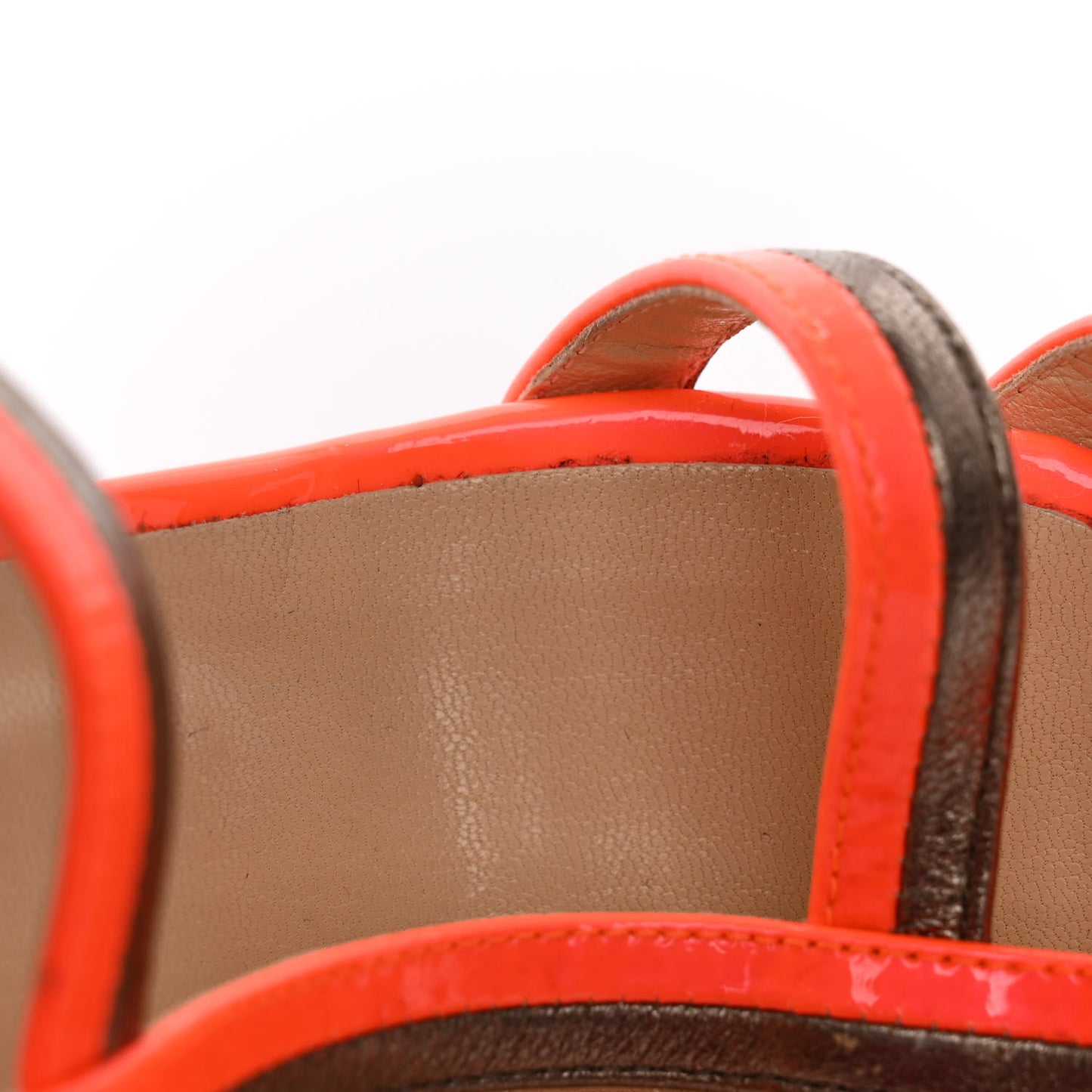 Nappa Patent Sandals 37 Neon Flame