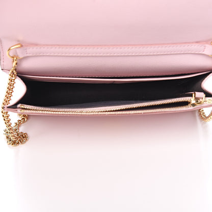 Fendi Vitello Cruise F is Fendi FF 1974 Embossed Medium Envelope Wallet On Chain Maya Black Peonia 4 of 9