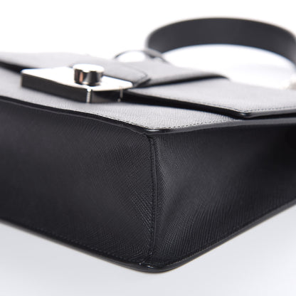 Prada Saffiano Pattina Crossbody Bag Black 8 of 9