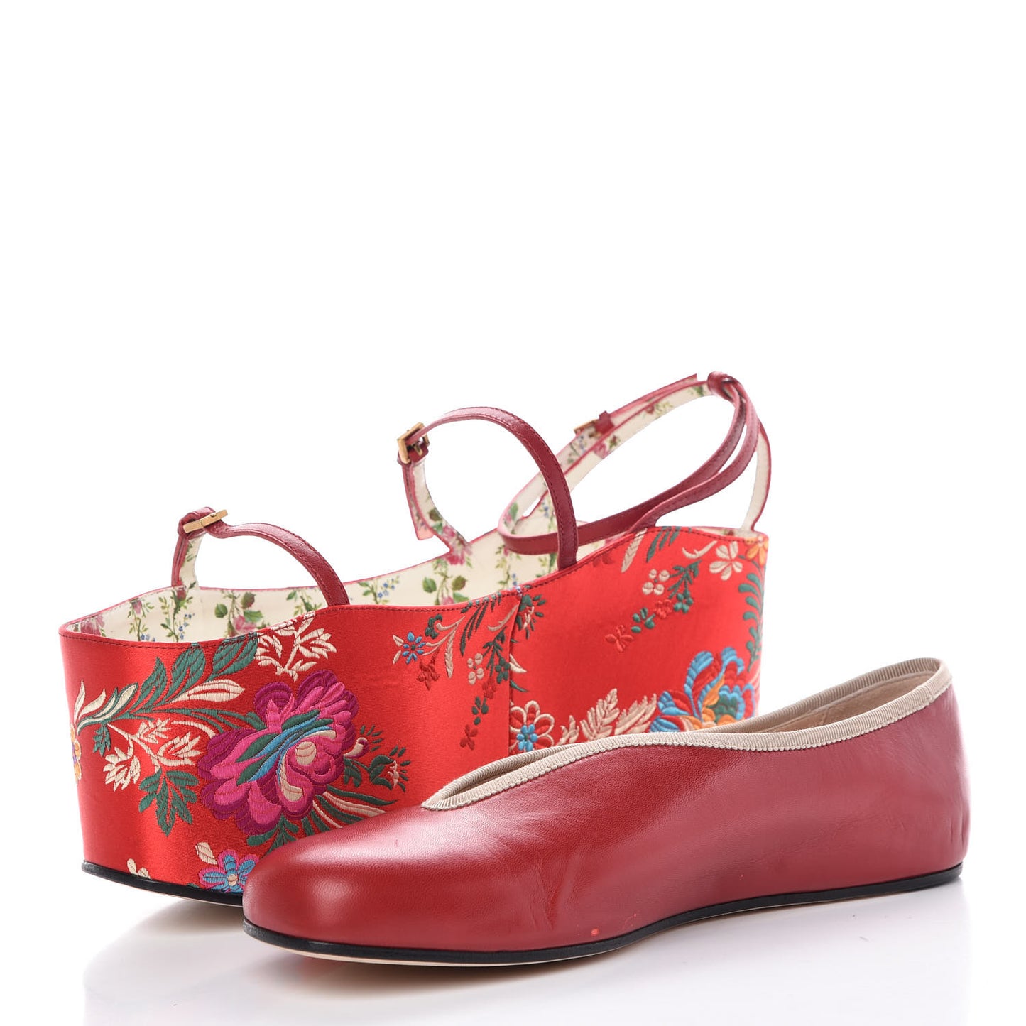 Malaga Kid Silk Hannelore Detachable Platform Slide 40 Hibiscus Red