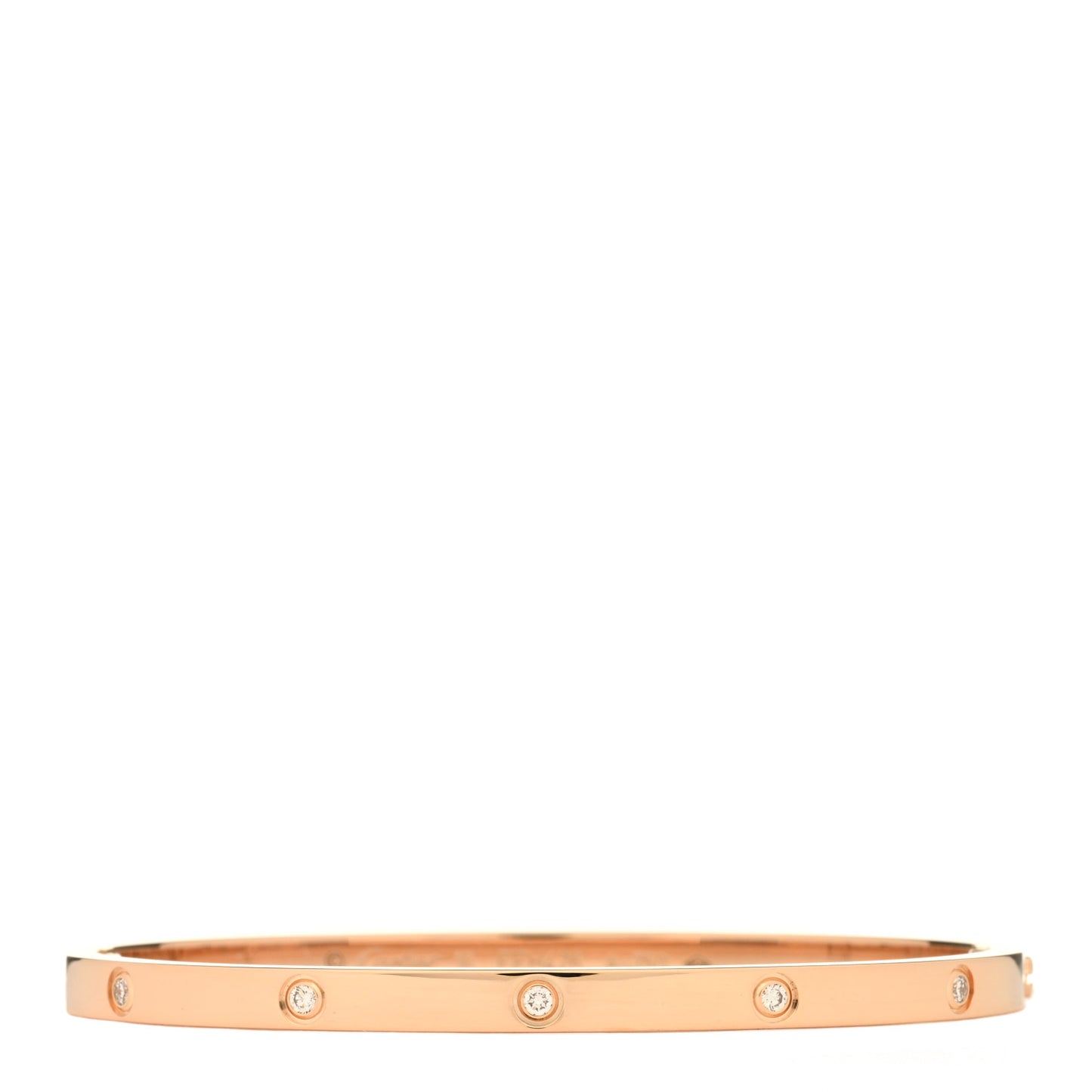 18K Pink Gold 10 Diamond Small LOVE Bracelet 16