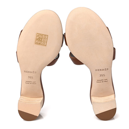 Hermes Calfskin Oasis Sandals 35.5 Gold 5 of 7