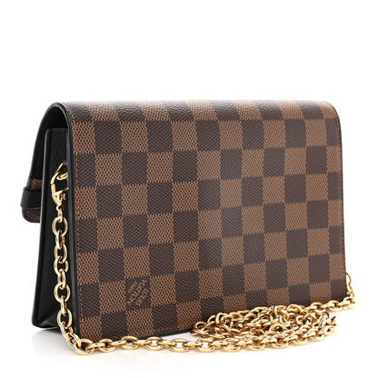 Louis Vuitton Damier Ebene Vavin Chain Wallet Black 3 of 14