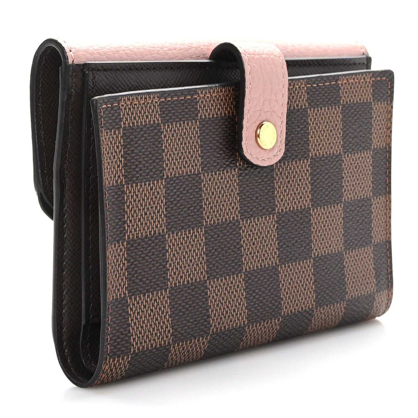 Damier Ebene Normandy Compact Wallet Rose Ballerine