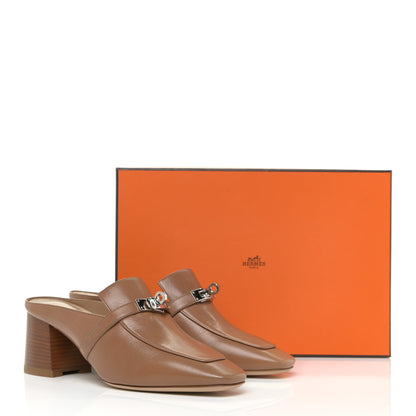 Hermes Goatskin Blossom Mules 39 Marron Havane 14 of 14