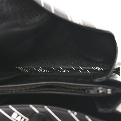 Balenciaga Calfskin All Over Logo Flap S Bag Black 5 of 19