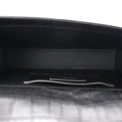 Saint Laurent Calfskin Crocodile Embossed Medium Classic Monogram Kate Satchel Black 5 of 10