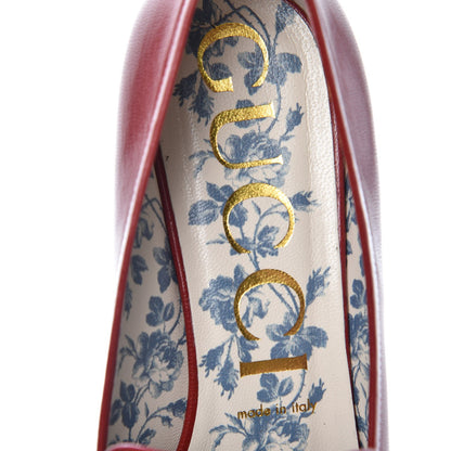 Gucci Goatskin Feline Ginger Loafer Pumps 40.5 Hibiscus Red Blue 7 of 9