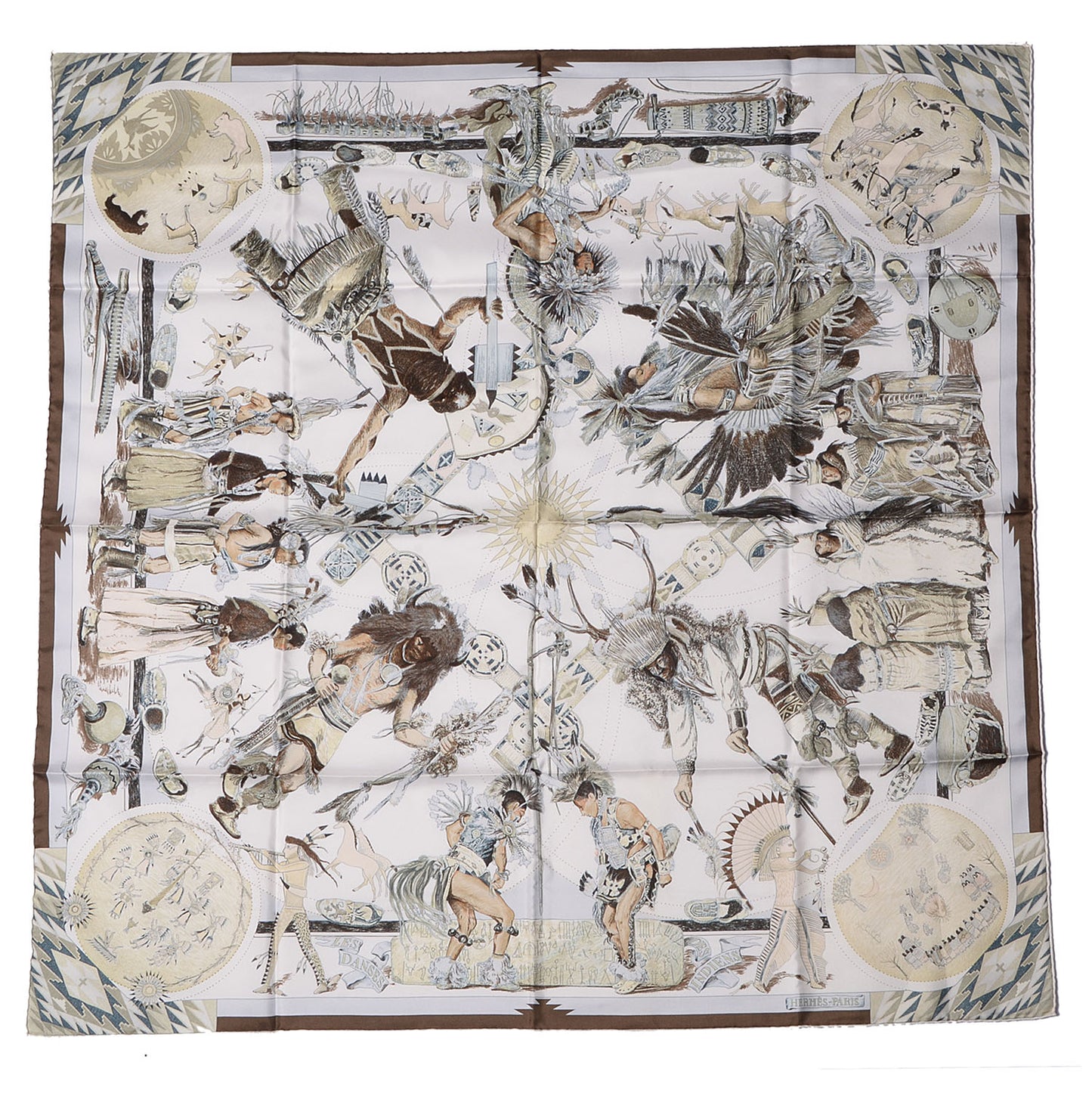 Silk Les Danses Des Indiens Scarf 90