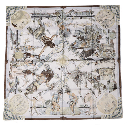 Hermes Silk Les Danses Des Indiens Scarf 90 2 of 7