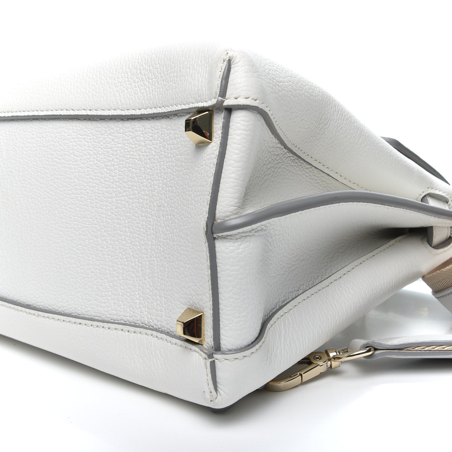 Grained Calfskin Medium Milla Convertible Backpack White Flake