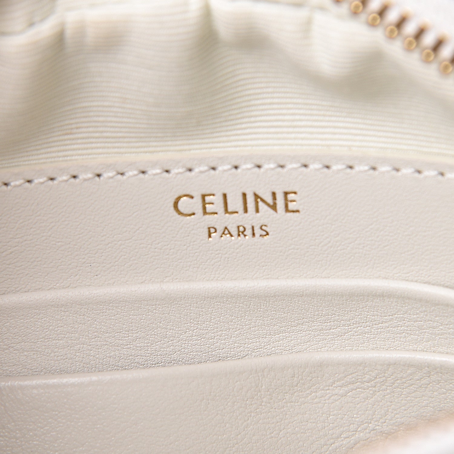 Celine Calfskin Quilted Small C Charm Bag White 6 of 10