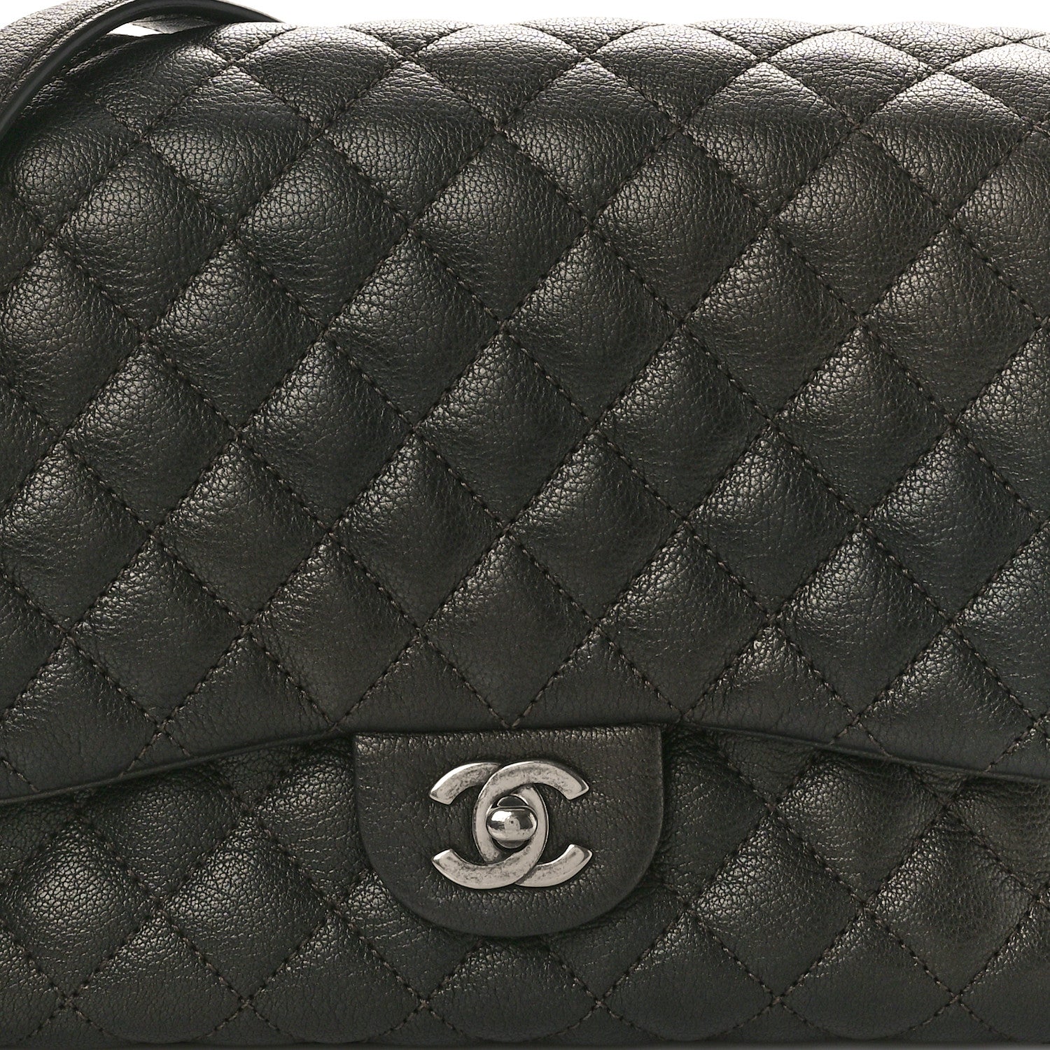 Chanel Caviar Quilted Medium Rock In Rome Single Flap Charcoal 8 of 13