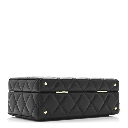 Chanel Lambskin Quilted Small CC Top Handle Box Bag Black 4 of 11
