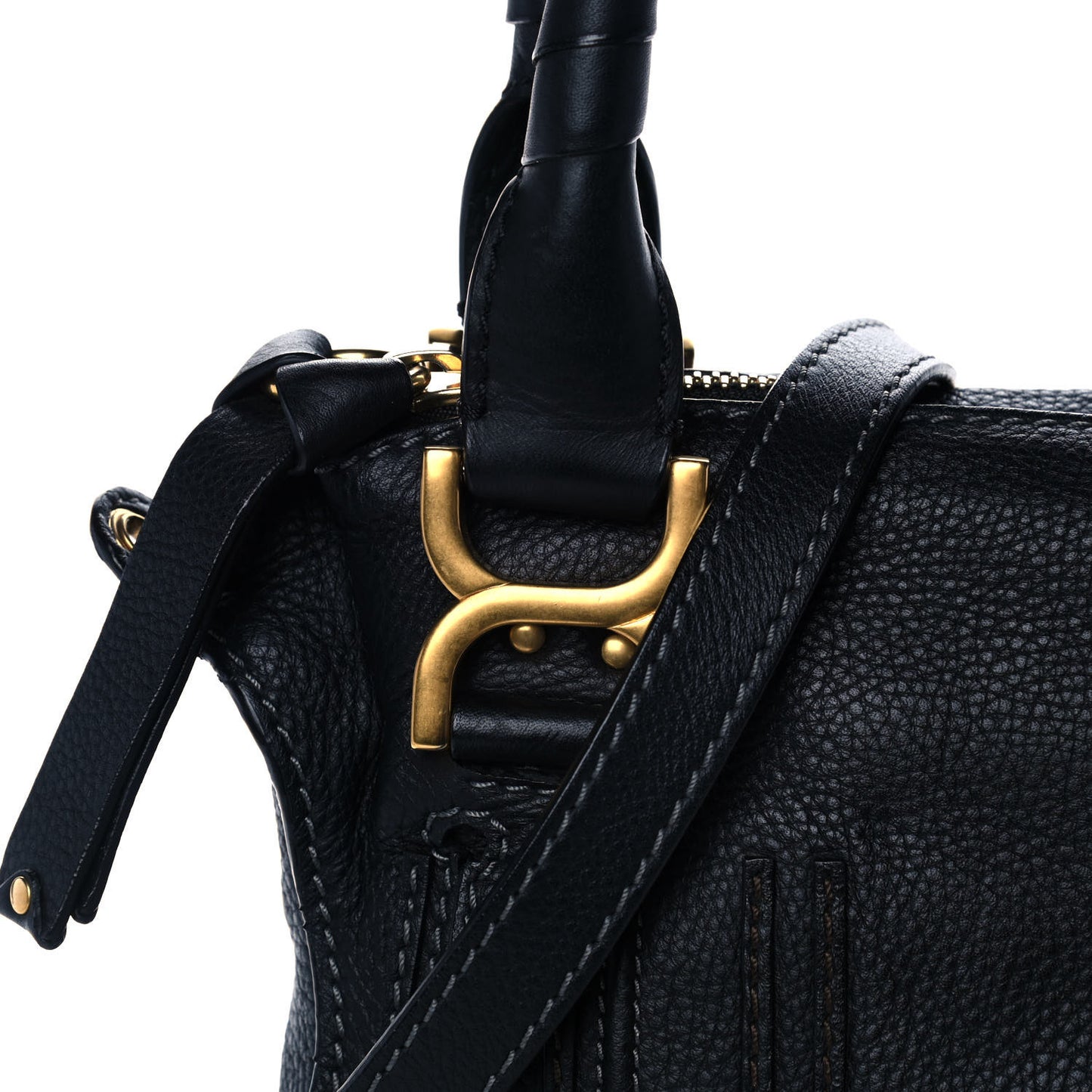 Calfskin Medium Marcie Satchel Black