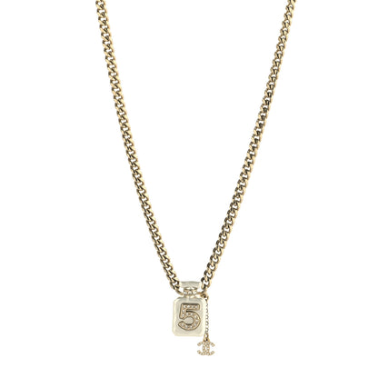 Chanel Resin Crystal CC No 5 Perfume Bottle Necklace 1 of 5