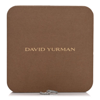 David Yurman Sterling Silver Diamond Petite Pave Huggie Hoop Earrings 5 of 5