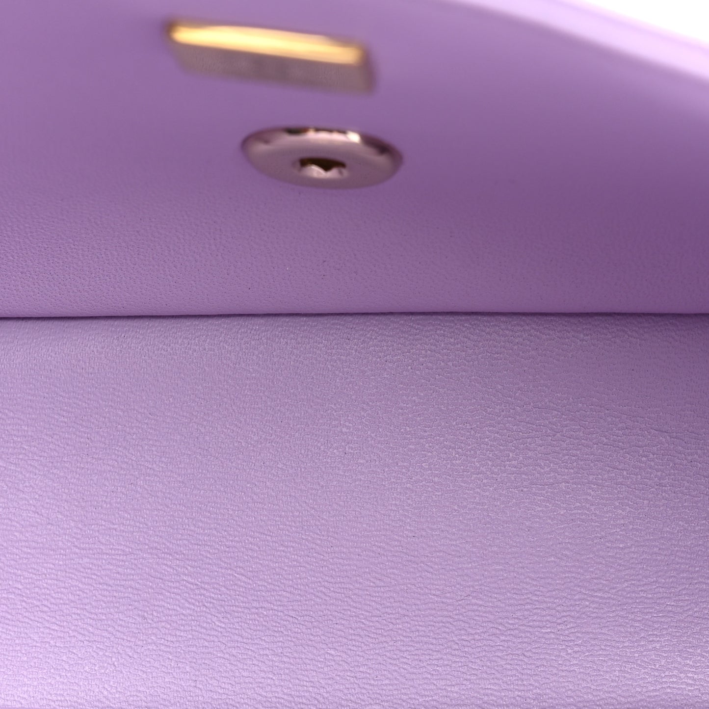 Lambskin Quilted Mini Top Handle Rectangular Flap Light Purple