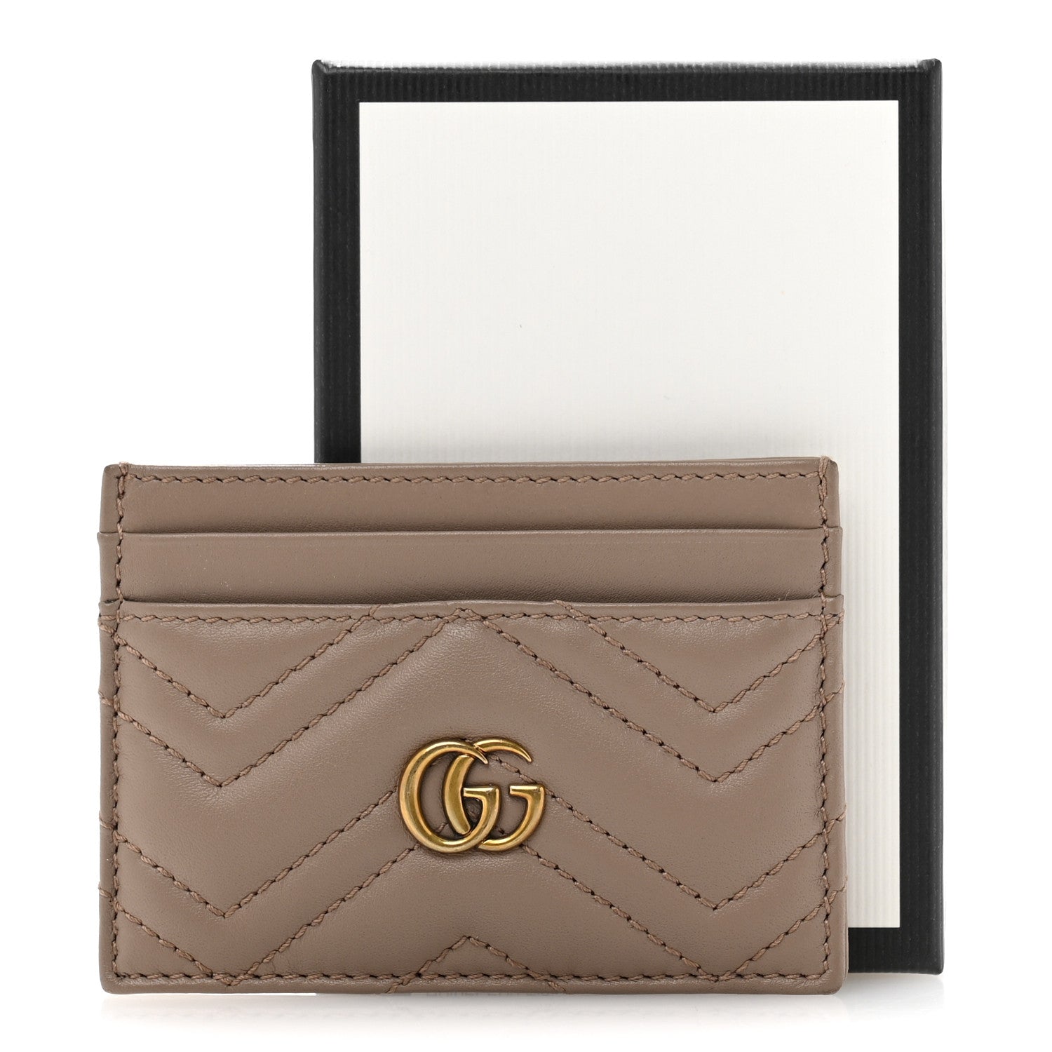 Gucci Calfskin Matelasse GG Marmont Card Holder Porcelain Rose 10 of 10