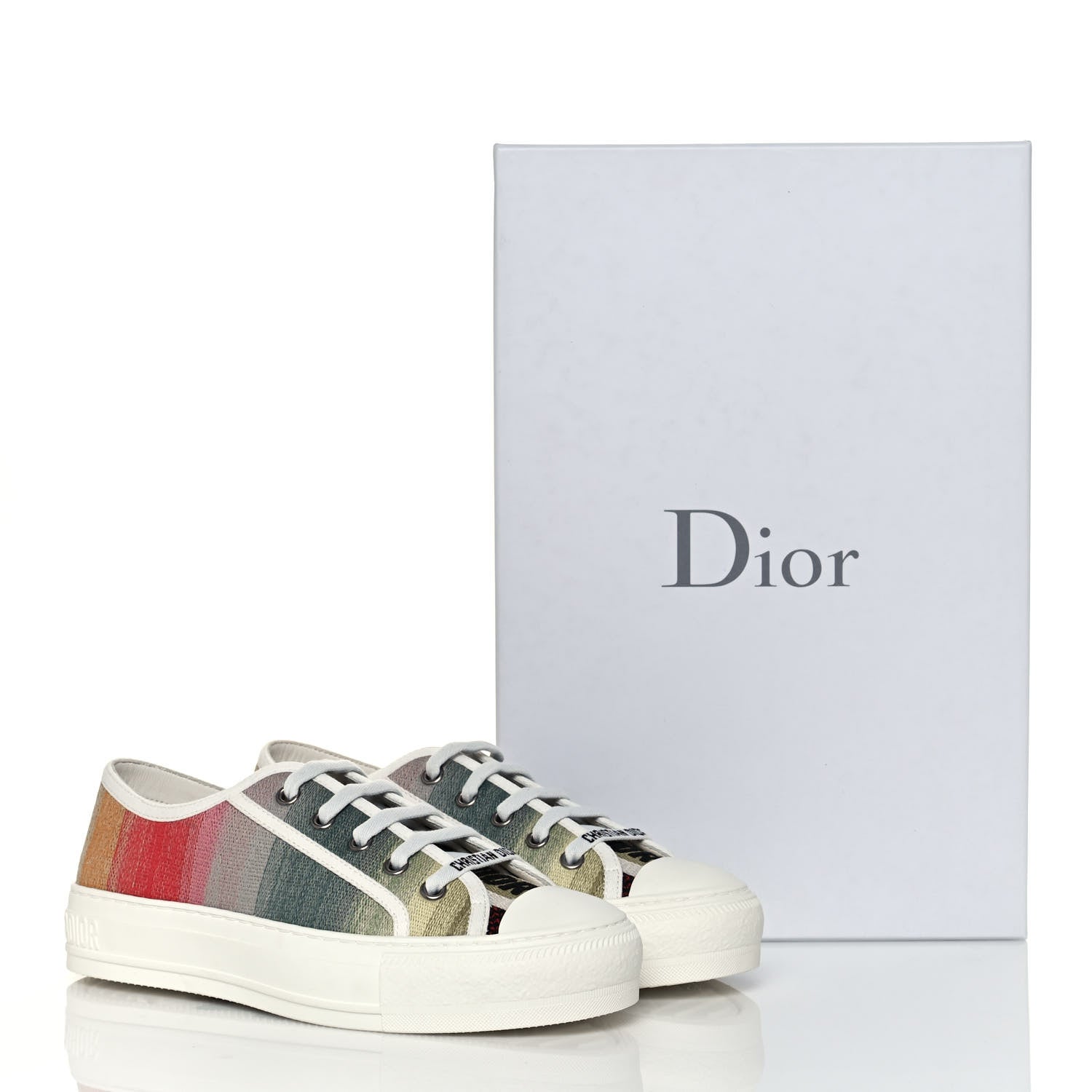 Christian Dior Canvas Dioraura Embroidered Womens Walk'N'Dior Low Top Sneakers 35 Multicolor 9 of 9