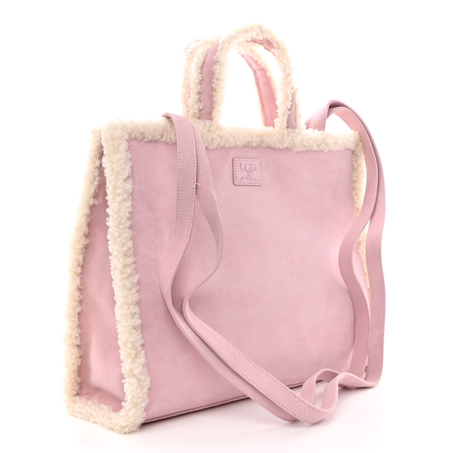 Telfar X UGG Suede Shearling Medium Shopping Bag Pink 3 of 11