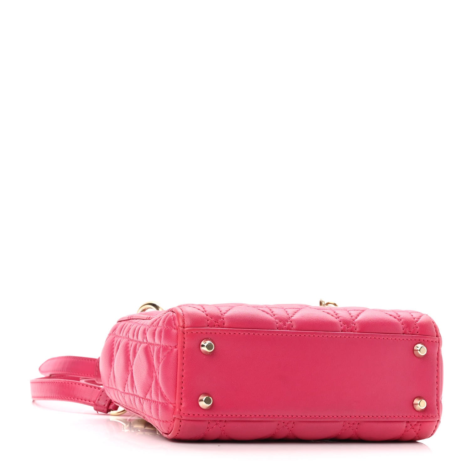 Christian Dior Lambskin Cannage Mini Lady Dior Fuchsia 3 of 13