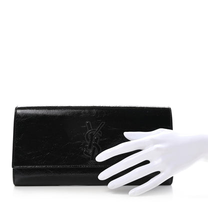 Saint Laurent Textured Patent Monogram Small Belle De Jour Clutch Black 2 of 6