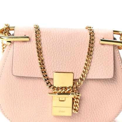 Chloe Grained Lambskin Mini Drew Shoulder Bag Cement Pink 7 of 9