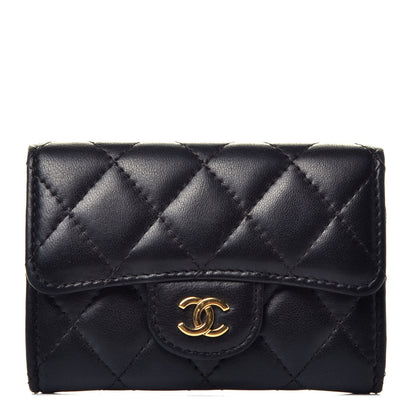 Chanel Lambskin Quilted Flap Card Holder Black 1 of 8