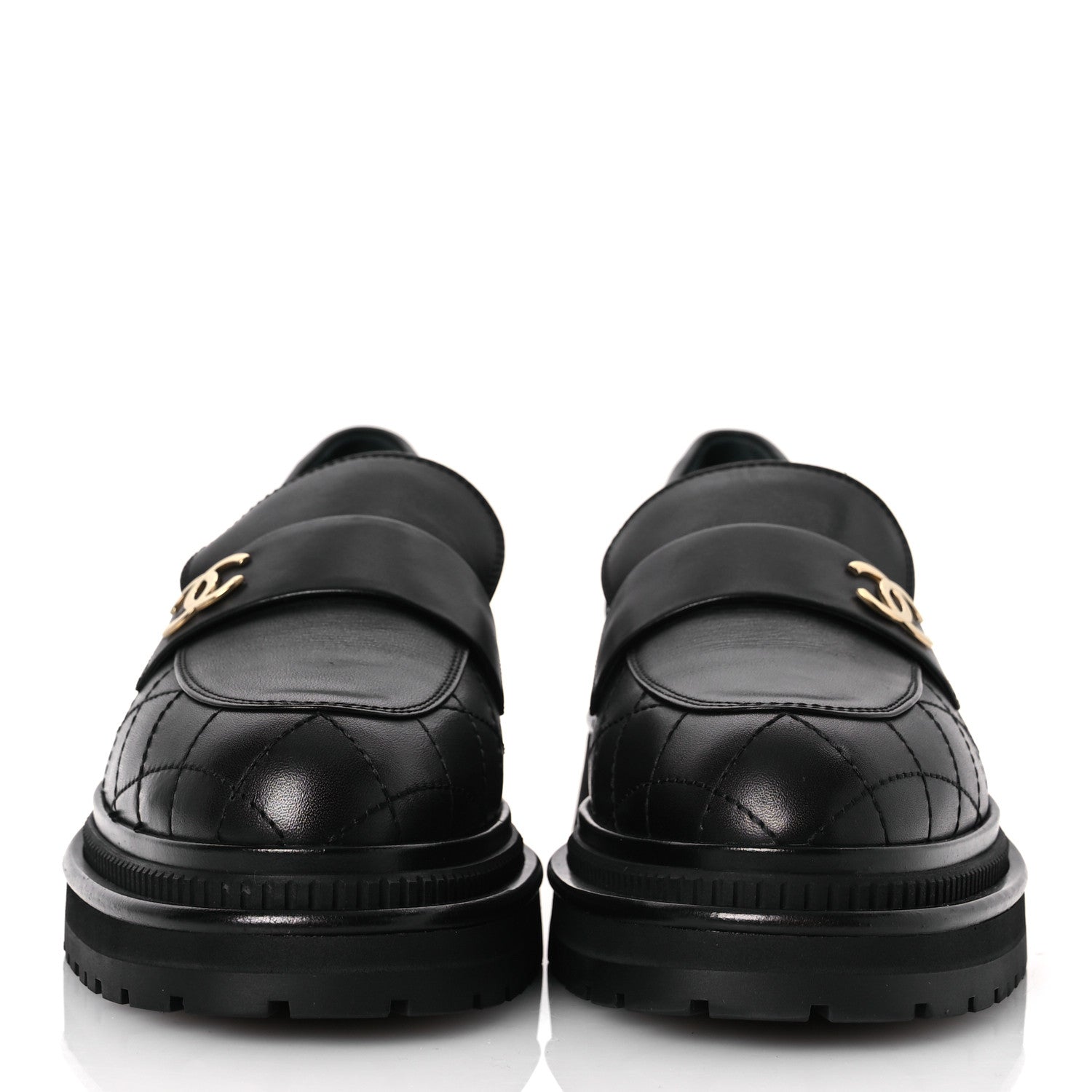 Chanel Calfskin Quilted CC Mocassin Loafers 40.5 Black 3 of 10
