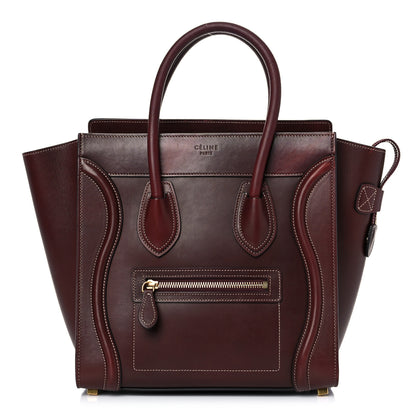 Celine Smooth Calfskin Micro Luggage Burgundy 1 of 17