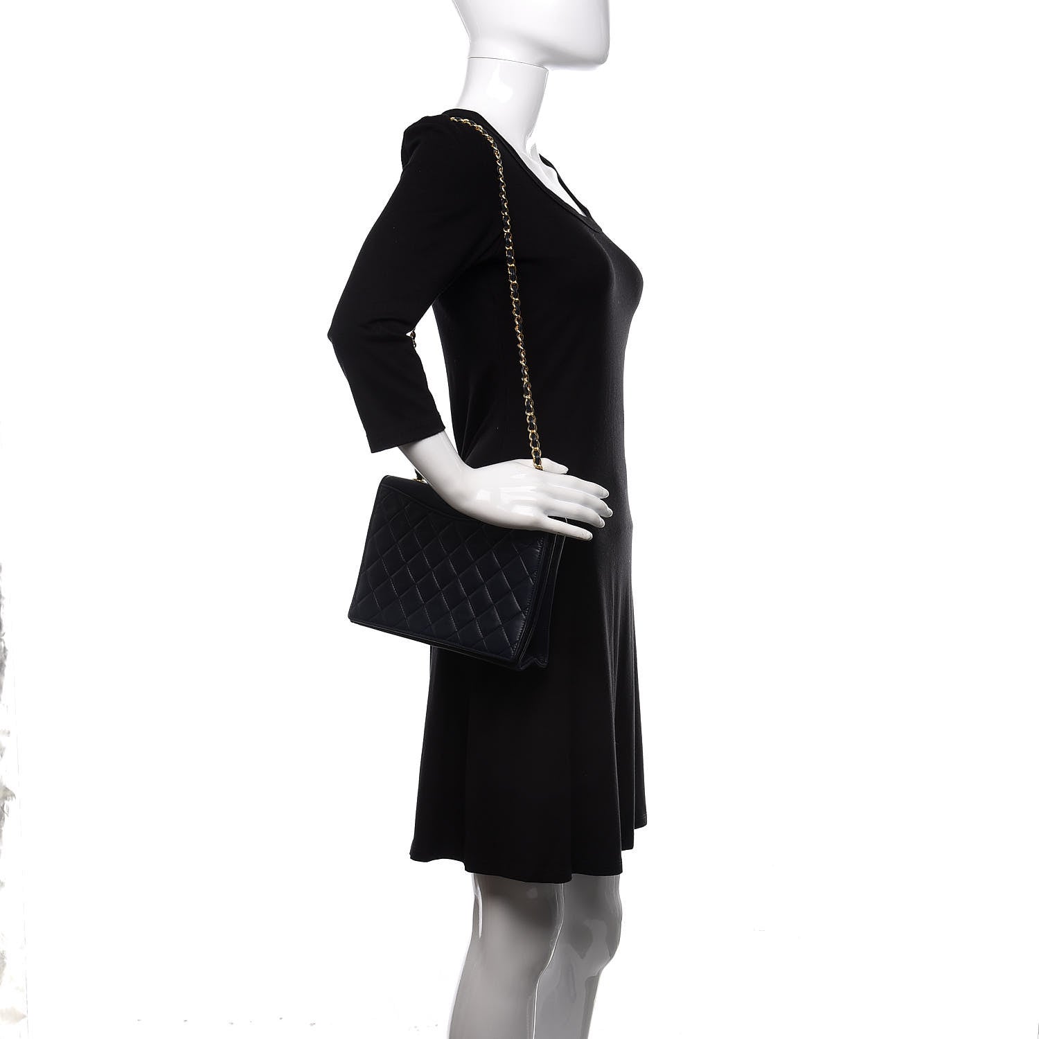 Chanel Lambskin Quilted Small CC Single Flap Bag Navy 2 of 13