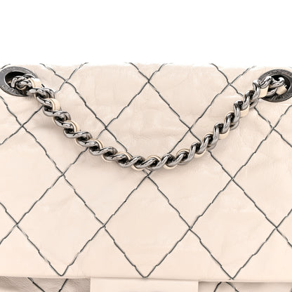 Chanel Glazed Goatskin Double Stitch Flap Ivory 8 of 12