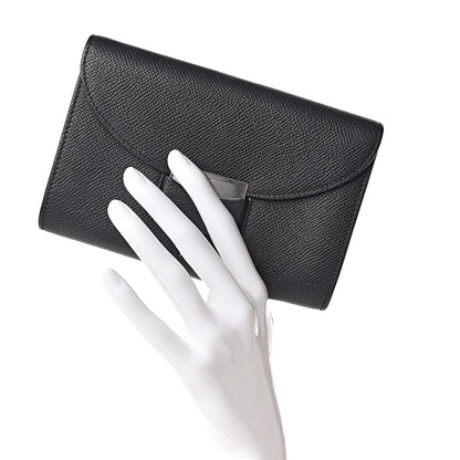 Celine Grained Calfskin Medium Trotteur Multifunction Flap Wallet Black 2 of 13