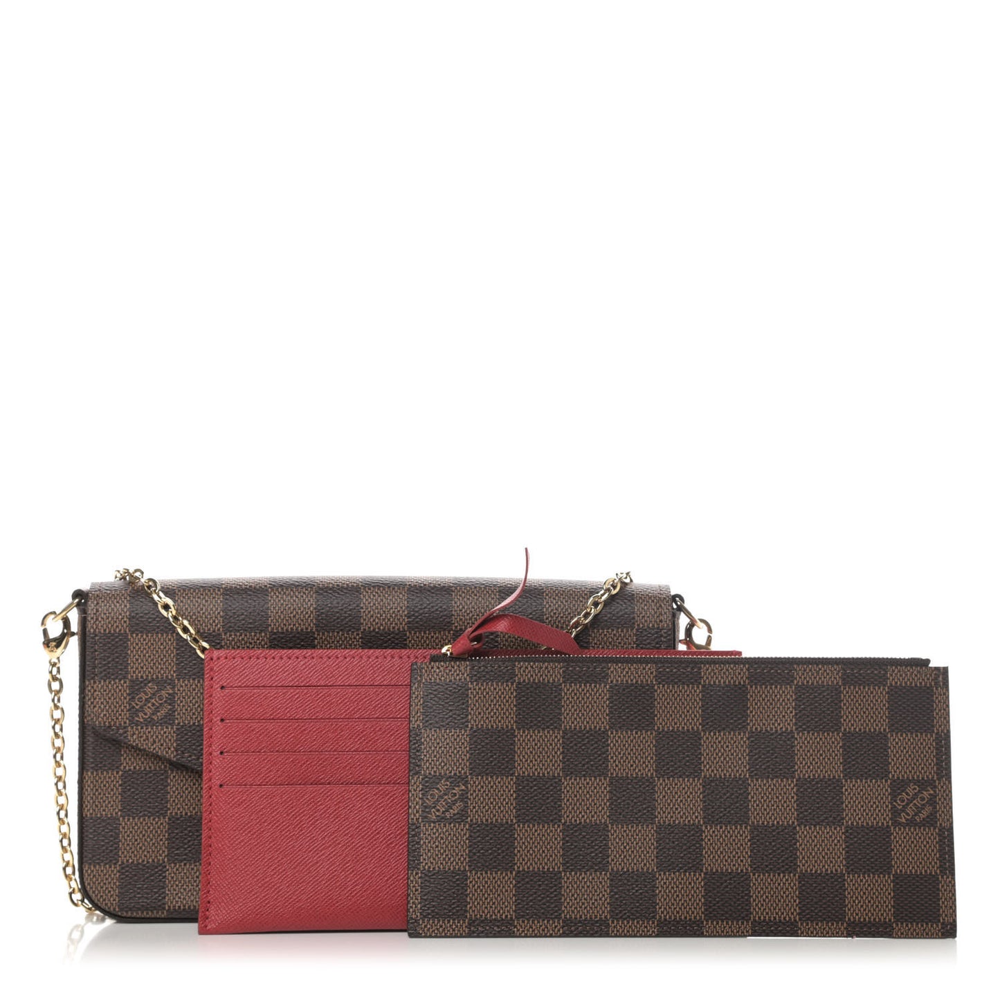 Damier Ebene Pochette Felicie Chain Wallet