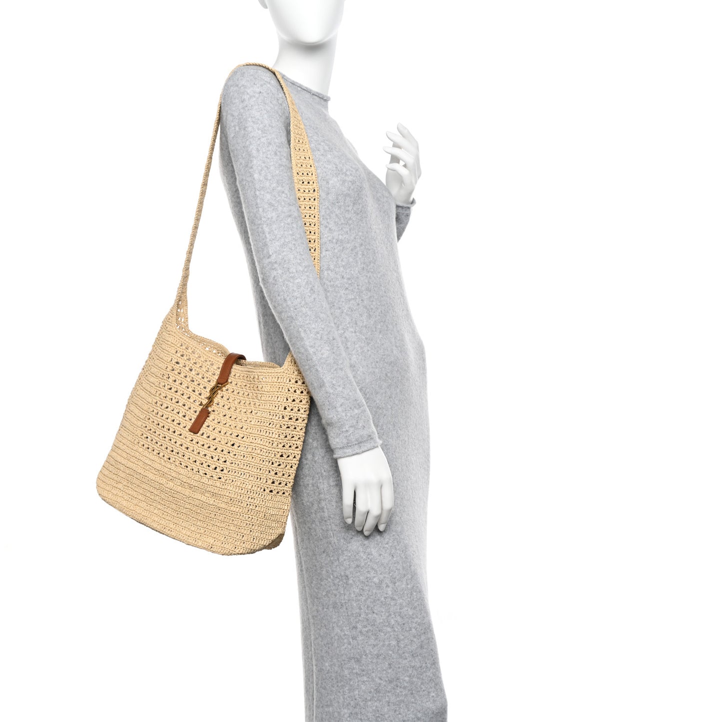 Raffia Monogram Hobo Naturale