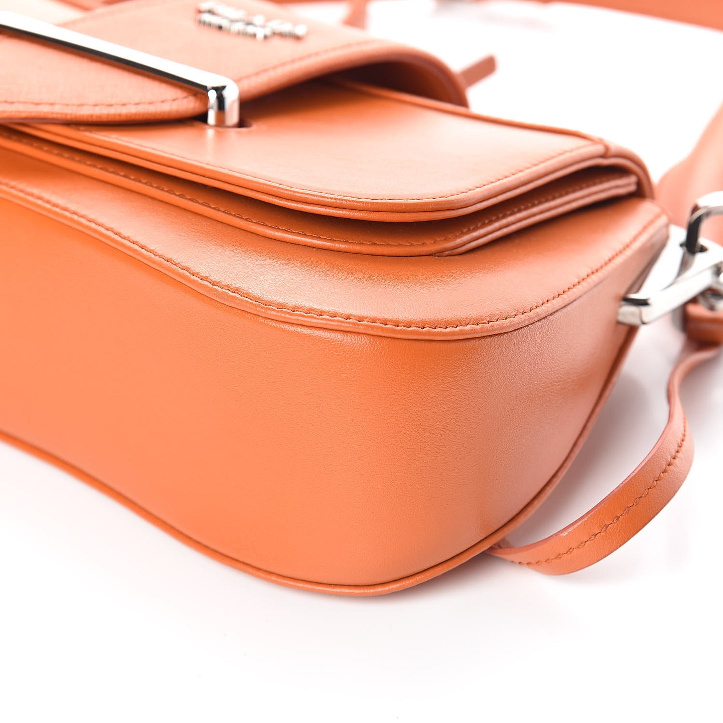 City Calfskin Saffiano Sidonie Shoulder Bag Papaya