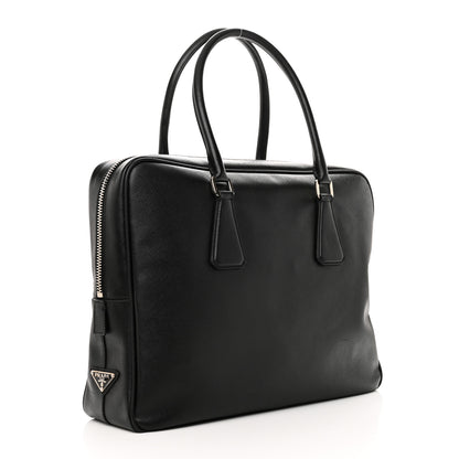 Prada Saffiano Travel Briefcase Black 3 of 9