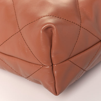 Chanel Shiny Calfskin Quilted Small Chanel 22 Camel 10 of 14
