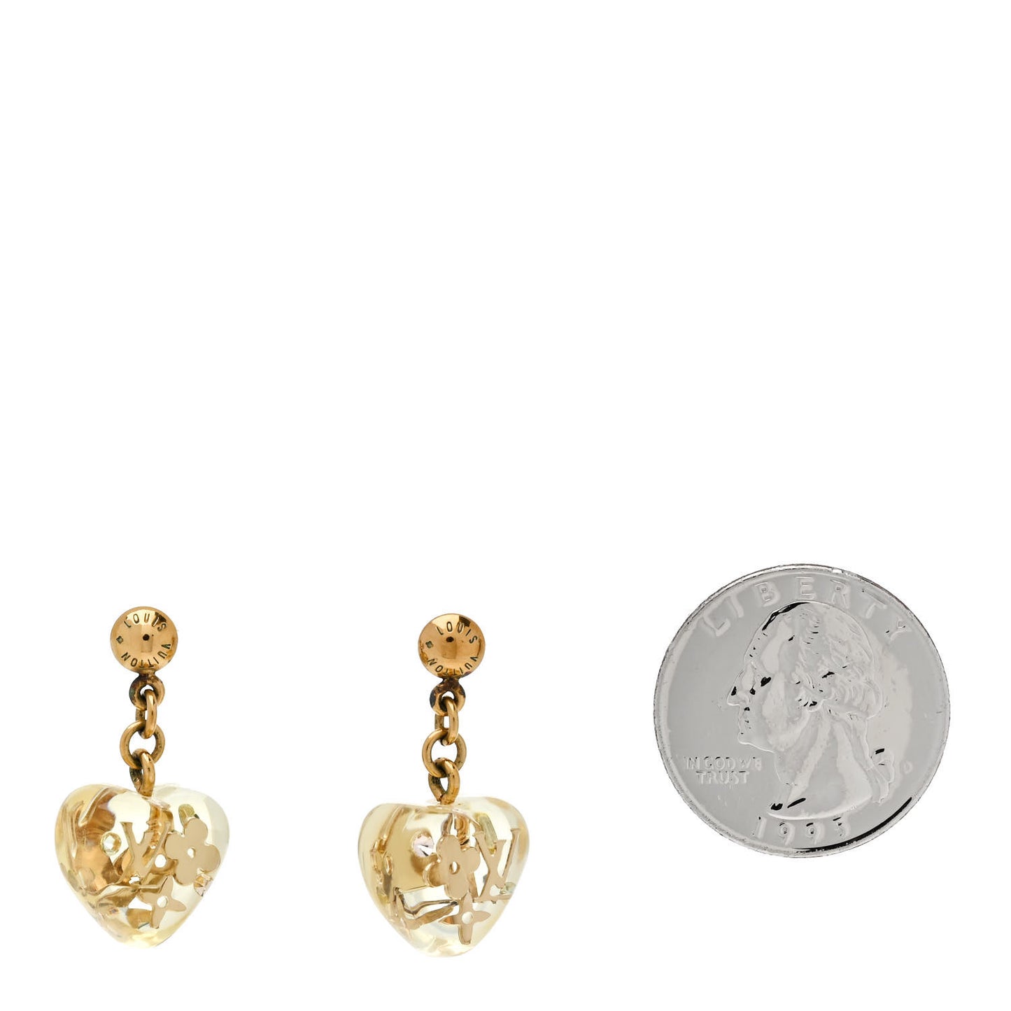 Inclusion Heart Earrings Clear