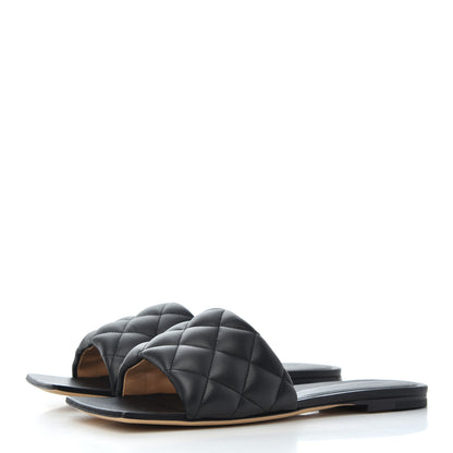 Bottega Veneta Nappa Matelasse Padded Flat Sandals 37.5 Black 3 of 10