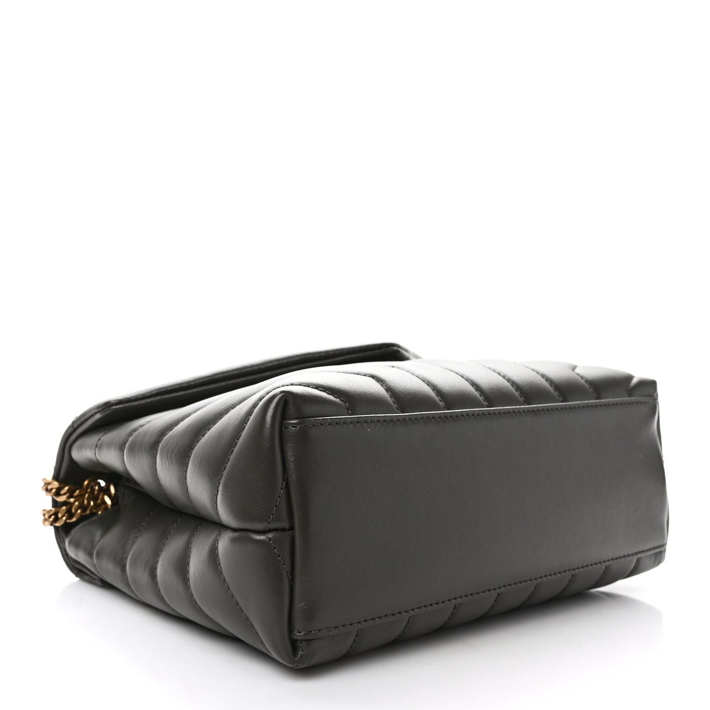 Calfskin Y Quilted Monogram Small Loulou Chain Satchel Pebble
