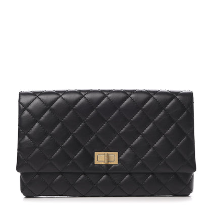 Chanel Aged Calfskin Quilted Reissue 2.55 Clutch Black 1 of 8