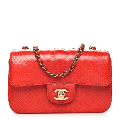 Chanel Snakeskin Mini Rectangular Flap Red 1 of 12