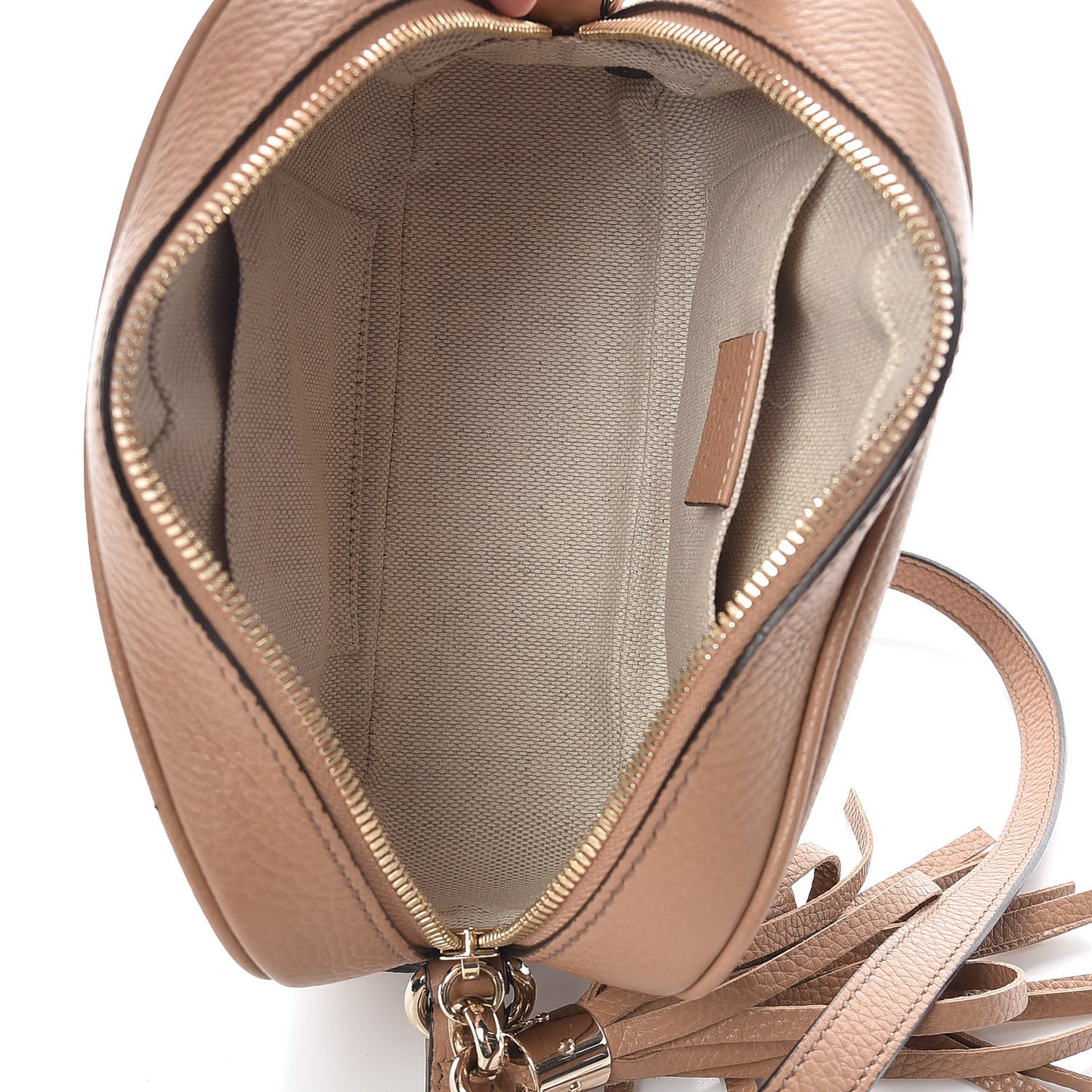 Pebbled Calfskin Small Soho Disco Bag Camelia