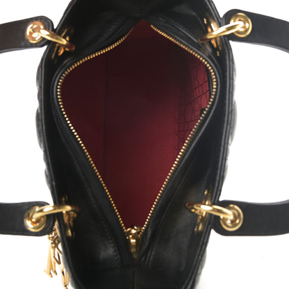 Christian Dior Lambskin Cannage Medium Lady Dior Black 5 of 11