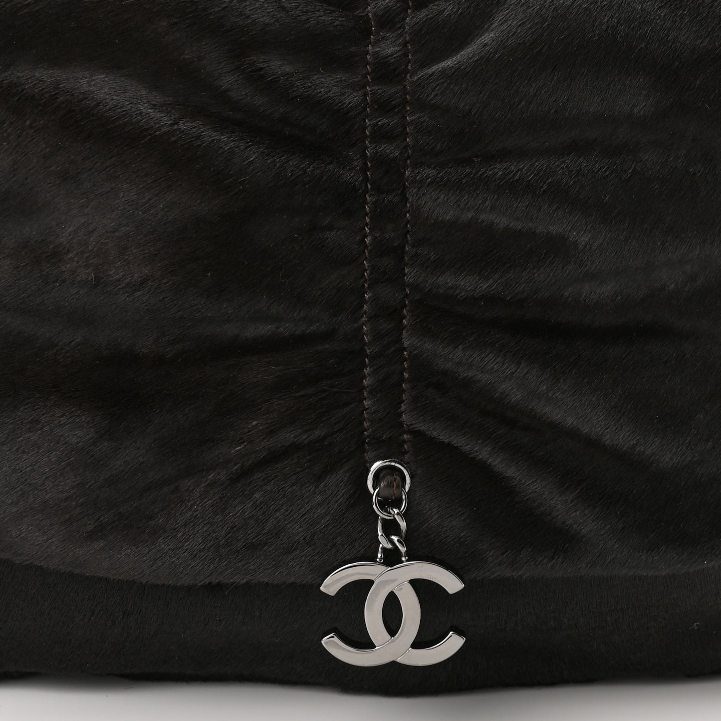 Pony Hair Sharpei Flap Tote Black