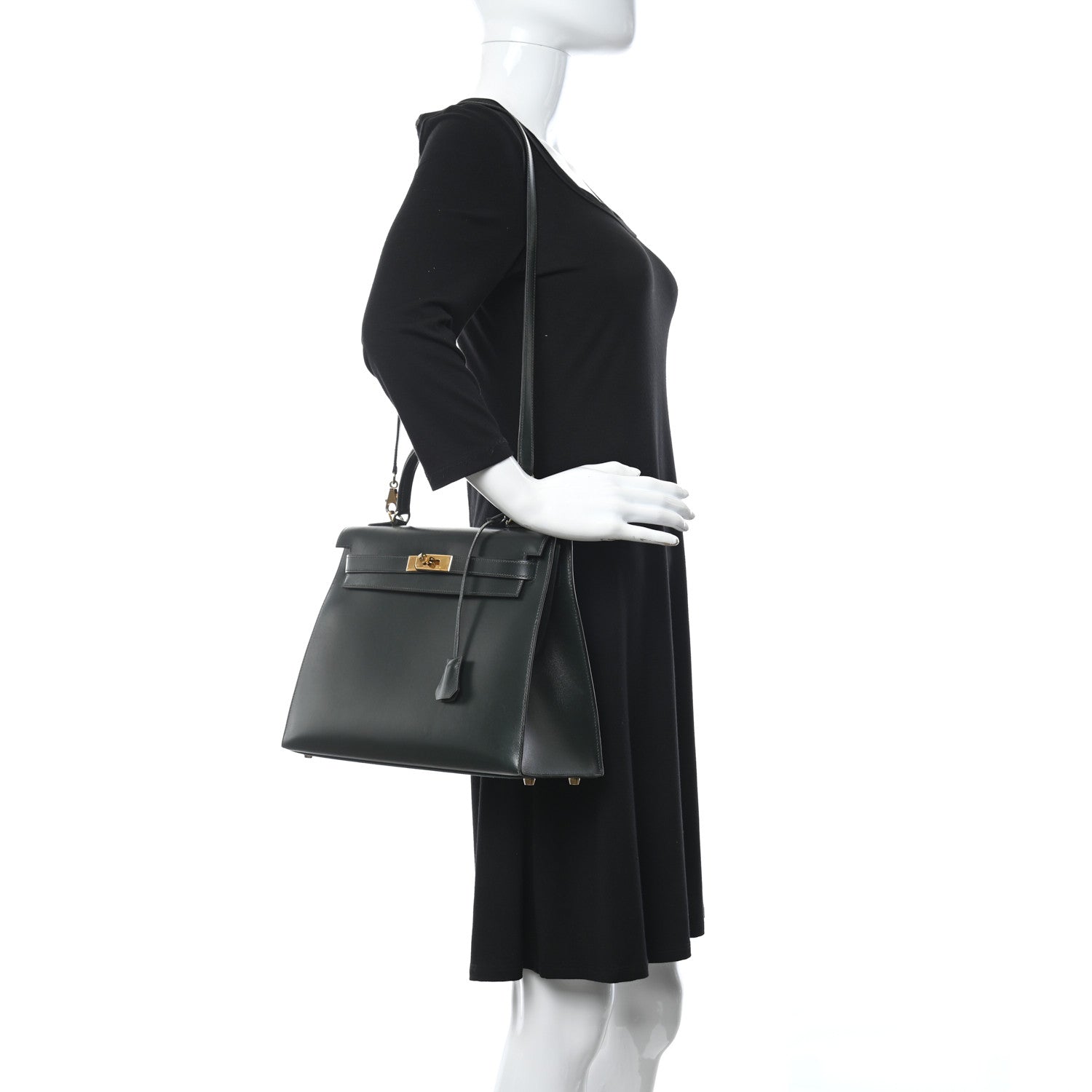 Hermes Box Kelly Sellier 32 Vert Fonce 2 of 32